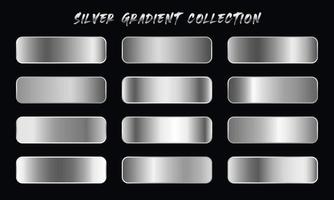 Silver Gradients Swatches Set vector