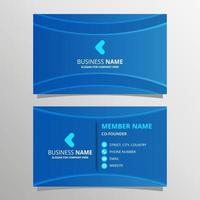 Shiny Blue Business Card Template With Curves vector