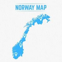 mapa simple de noruega con iconos de mapa vector