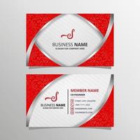 Red and Silver Business Card Template Luxury Design vector