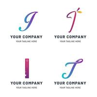 Collection of I Logo Template vector