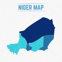 Niger Detailed Map With Regions vector