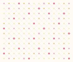 Stars twinkling on the grid repeat various colors and shapes. Simple pattern design template. vector