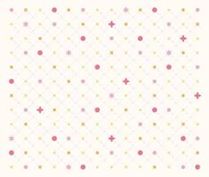 Stars twinkling on the grid repeat various colors and shapes. Simple pattern design template. vector