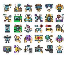 ar color outline vector icons