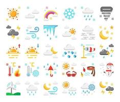 weather flat vector icons