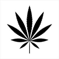 silueta de hoja de cannabis vector simple