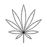 silueta de hoja de cannabis vector simple