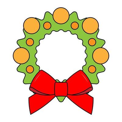 Simple illustration of Christmas ornament wreath for Christmas holiday