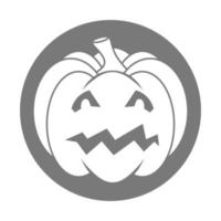 Calabaza aterradora de halloween simple con cara divertida en estilo plano vector