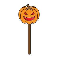 simple ilustración de dulces en un palo para el día de halloween vector