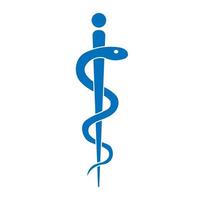 Medical sign snake icon. Hospital ambulance glyph style pictogram vector