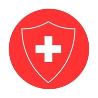 Immune system, medical shield icon in trendy flat style design vector