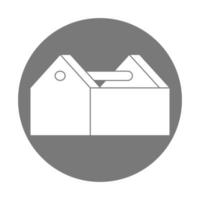 icono de caja de herramientas vacía ilustración plana de herramienta de trabajo vector