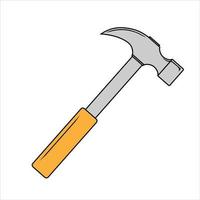 Flat simple illustration of simple hammer for web and app vector