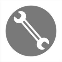 Ilustración simple del icono de llave inglesa para aplicaciones y sitios web concepto de herramienta de trabajo vector