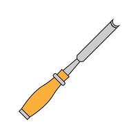 Simple illustration of chisel Concept of work tools for design vector