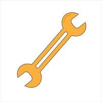 Simple illustration of spanner icon for apps and websites Concept of work tool vector