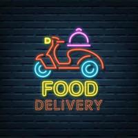 food delivery neon sign vector