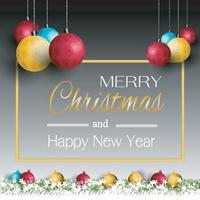 Merry Christmas card and Happy New Year vector