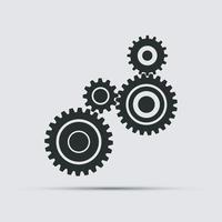 four pieces gears set icon on background. Vector illustration