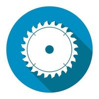 Circular saw icon with long shadow black,Simple design style.vector illustration vector