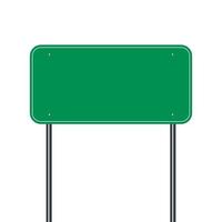 Firmar la carretera verde, letrero negro sobre fondo blanco ilustración vectorial.
