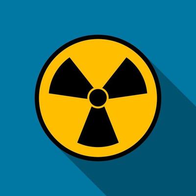 radiation icon symbol with long shadow black,Simple design style.vector illustration