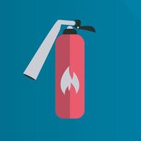 icono de seguridad icono de extintor de incendios con una larga sombra negra, estilo de diseño simple, ilustración vectorial vector