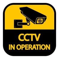 CCTV Camera label.Black Video surveillance sign on white background.vector illustration vector