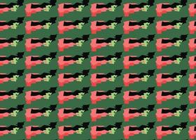 Vector texture background, seamless pattern. Hand drawn, green, red, black colors.