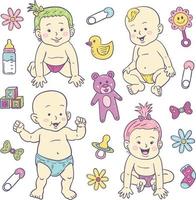 colección de personajes y elementos para bebés.