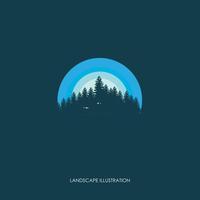 mountain forest icon vector