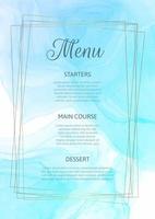 Elegant menu design with watercolour design vector