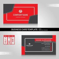 Red-Black modern name and business card template Bundle with 3 icon set vector