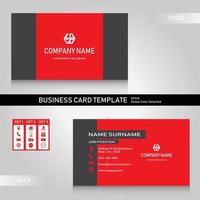 Red-Black modern name and business card template Bundle with 3 icon set vector