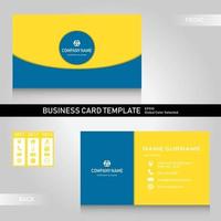 Blue-Yellow modern name and business card template Bundle with 3 icon set vector