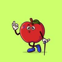 Cute Apple character giving okay gesture and whistling vector