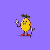 Cute Lemon character with sunglasses vector