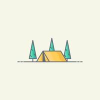 Camping tent vector icon illustration