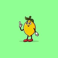 Cute Lemon character with happy face vector