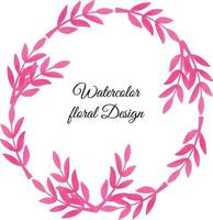 Watercolor Floral Frame Design, Hand Drawn vector