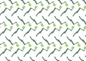 Vector texture background, seamless pattern. Hand drawn, green, white colors.