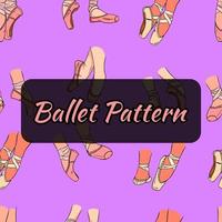 Ballet-themed pattern. Pointe shoes on the legs. Seamless pattern. vector