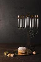 Hanukkah symbols on table
