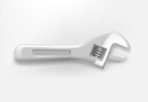 Metal adjustable wrench isolated on white background vector