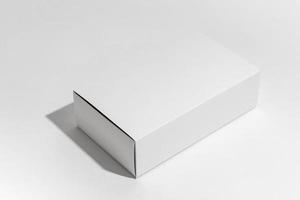 composición de alto ángulo con caja blanca foto