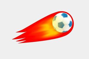 Flaming soccer ball on transparent background vector