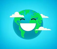 Cute character - mother Earth. Happy Earth Day vector illustration