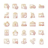 Set of Shipping icons with gradient style. vector